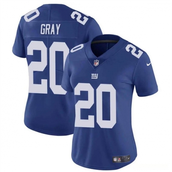 Women's New York Giants #20 Eric Gray Blue Vapor Stitched Jersey(Run Small) - Ujersey
