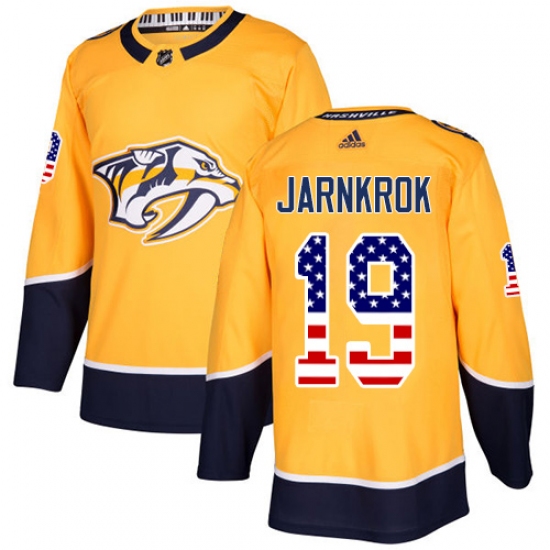 Youth Adidas Nashville Predators #19 Calle Jarnkrok Authentic Gold USA Flag Fashion NHL Jersey - Ujersey