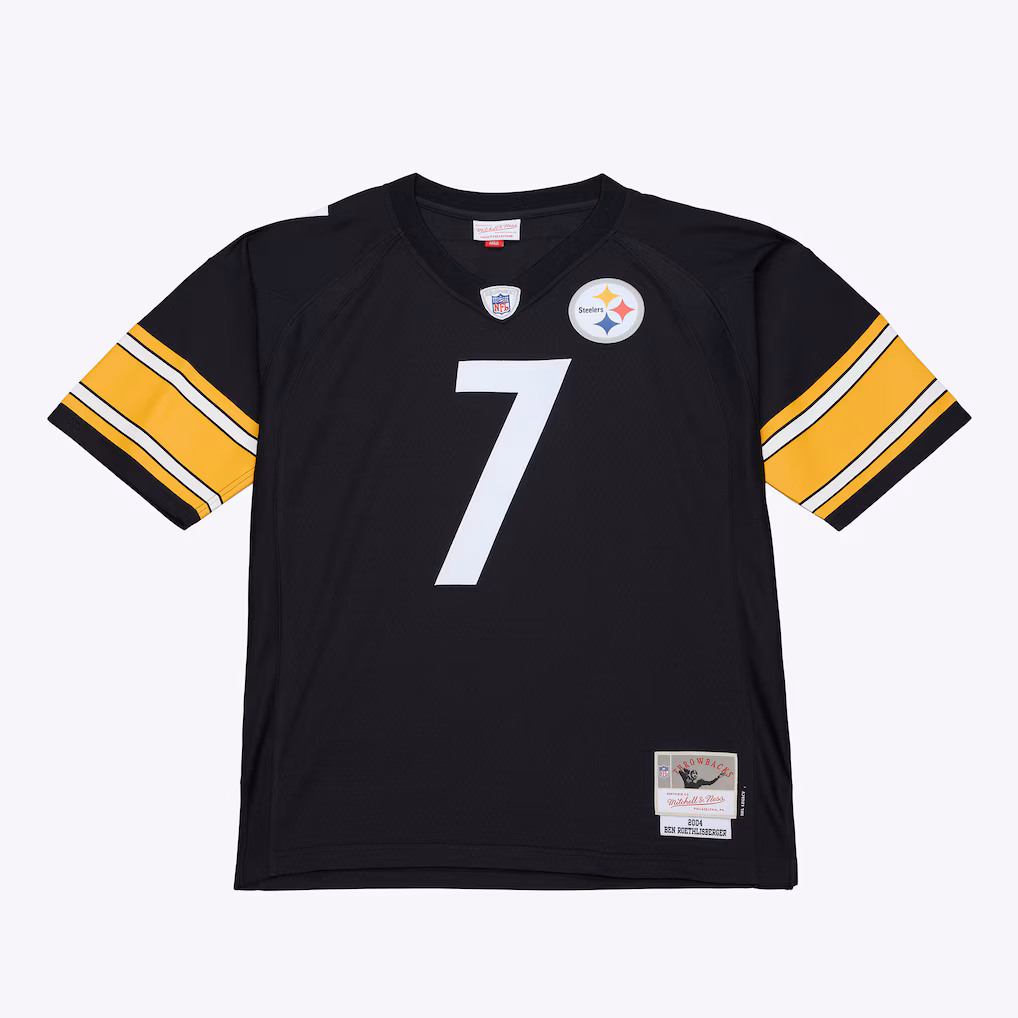 Men's Pittsburgh Steelers Ben Roethlisberger Mitchell & Ness Black 2004 Big & Tall Legacy Retired Player Jersey