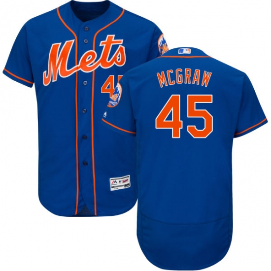 Men's Majestic New York Mets #45 Tug McGraw Royal Blue Alternate Flex Base Authentic Collection MLB Jersey - Ujersey