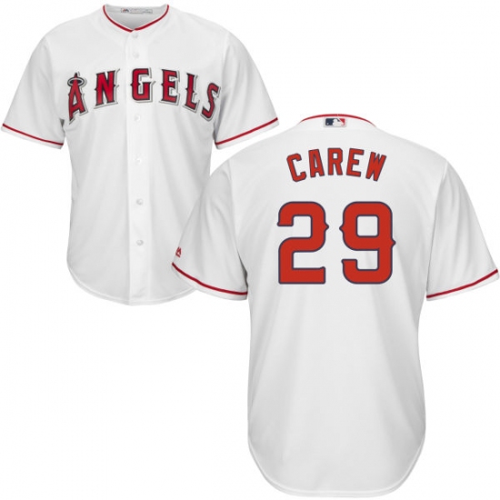 Youth Majestic Los Angeles Angels of Anaheim #29 Rod Carew Authentic White Home Cool Base MLB Jersey - Ujersey