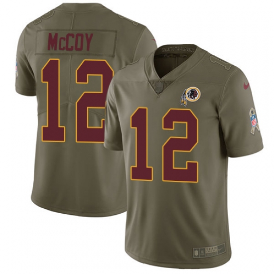 Youth Nike Washington Redskins #12 Colt McCoy Limited Olive 2017 Salute to Service NFL Jersey