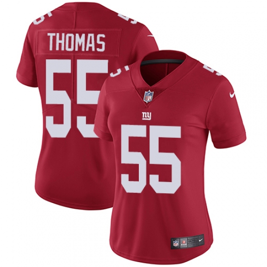 Women's Nike New York Giants #55 J.T. Thomas Red Alternate Vapor Untouchable Limited Player NFL Jersey - Ujersey