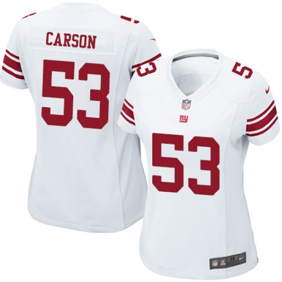 Women's Nike New York Giants #53 Harry Carson Game White NFL Jersey - Ujersey
