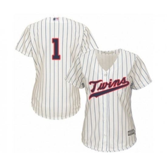 Women's Minnesota Twins #1 Nick Gordon Authentic Cream Alternate Cool Base Baseball Player Jersey
