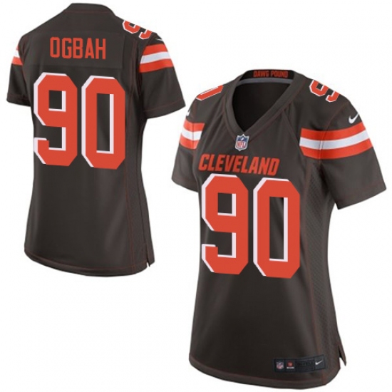 Women's Nike Cleveland Browns #90 Emmanuel Ogbah Game Brown Team Color NFL Jersey - Ujersey