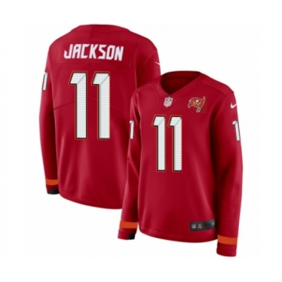 Women's Nike Tampa Bay Buccaneers #11 DeSean Jackson Limited Red Therma Long Sleeve NFL Jersey - Ujersey
