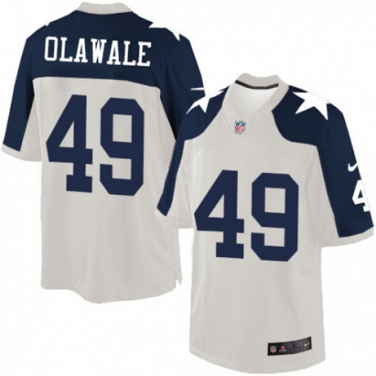 Men's Nike Dallas Cowboys #49 Jamize Olawale Limited White Throwback Alternate NFL Jersey - Ujersey