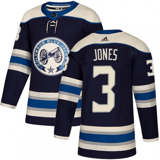 Men's Adidas Columbus Blue Jackets #3 Seth Jones Authentic Navy Blue Alternate NHL Jersey - Ujersey