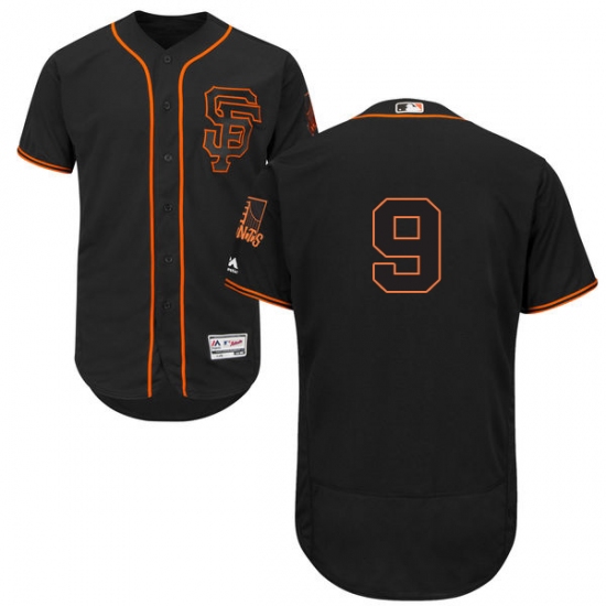 Men's Majestic San Francisco Giants #9 Brandon Belt Black Alternate Flex Base Authentic Collection MLB Jersey - Ujersey