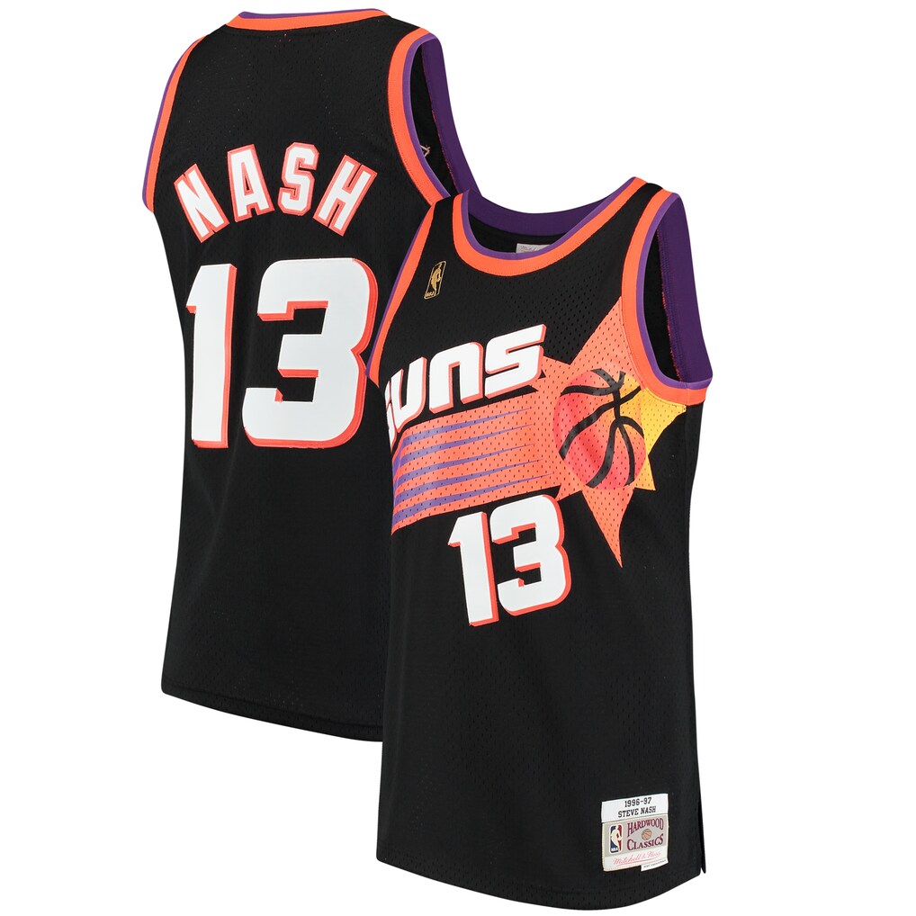Men's Phoenix Suns Steve Nash Mitchell & Ness Black 1996/97 Hardwood Classics Swingman Jersey - Ujersey Shop