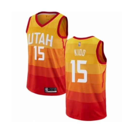 Men's Utah Jazz #15 Stanton Kidd Authentic Orange Basketball Jersey - City Edition - Ujersey