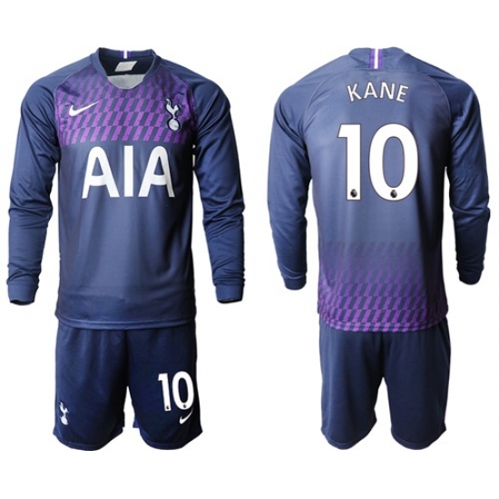 Tottenham Hotspur #10 Kane Away Long Sleeves Soccer Club Jersey