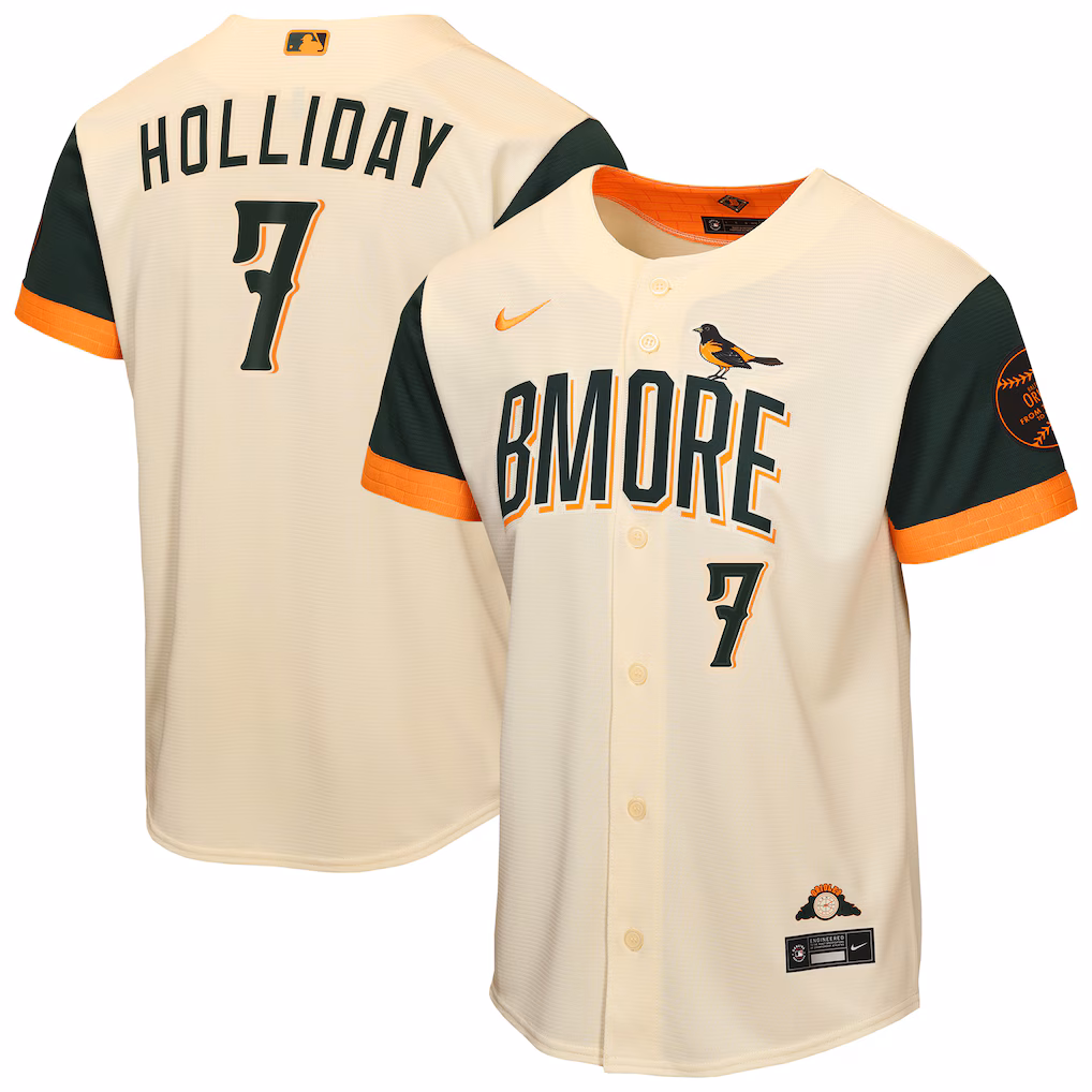Youth Baltimore Orioles Jackson Holliday Nike Cream 2026 City Connect Stadium Jersey - SUjersey01