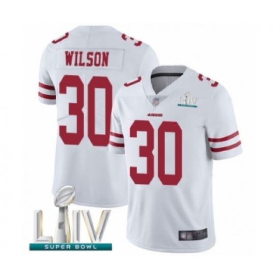 Youth San Francisco 49ers #30 Jeff Wilson White Vapor Untouchable Limited Player Super Bowl LIV Bound Football Jersey - Ujersey