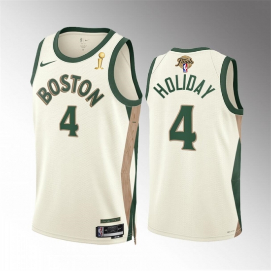 Men's Boston Celtics #4 Jrue Holiday 2024 Finals Champions City Edition Stitched Basketball Jersey - Ujersey