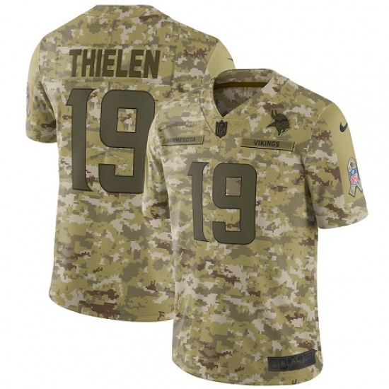 Youth Nike Minnesota Vikings #19 Adam Thielen Limited Camo 2018 Salute to Service NFL Jersey - Ujersey