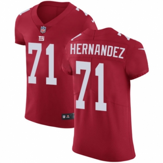 Men's Nike New York Giants #71 Will Hernandez Red Alternate Vapor Untouchable Elite Player NFL Jersey - Ujersey