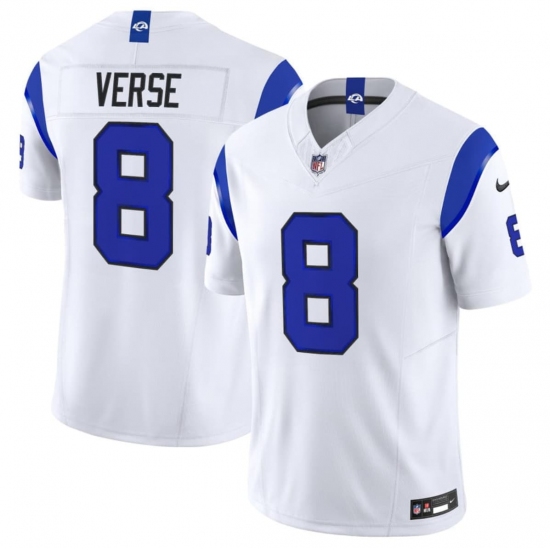 Men's Los Angeles Rams #8 Jared Verse White 2026 F.U.S.E. Vapor Limited Football Stitched Jersey - Ujersey