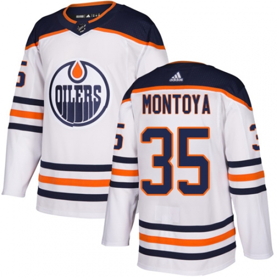Men's Adidas Edmonton Oilers #35 Al Montoya Authentic White Away NHL Jersey - Ujersey