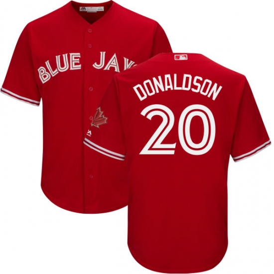 Youth Majestic Toronto Blue Jays #20 Josh Donaldson Authentic Scarlet Alternate MLB Jersey - Ujersey
