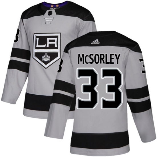 Youth Adidas Los Angeles Kings #33 Marty Mcsorley Authentic Gray Alternate NHL Jersey - Ujersey