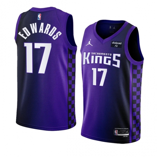 Men's Sacramento Kings #17 Kessler Edwards Purple 2023-24 Statement Edition Swingman Stitched Jersey - Ujersey