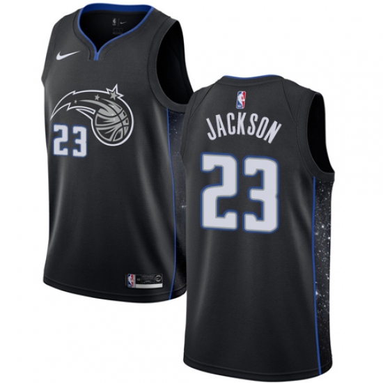 Men's Nike Orlando Magic #23 Justin Jackson Swingman Black NBA Jersey - City Edition - Ujersey