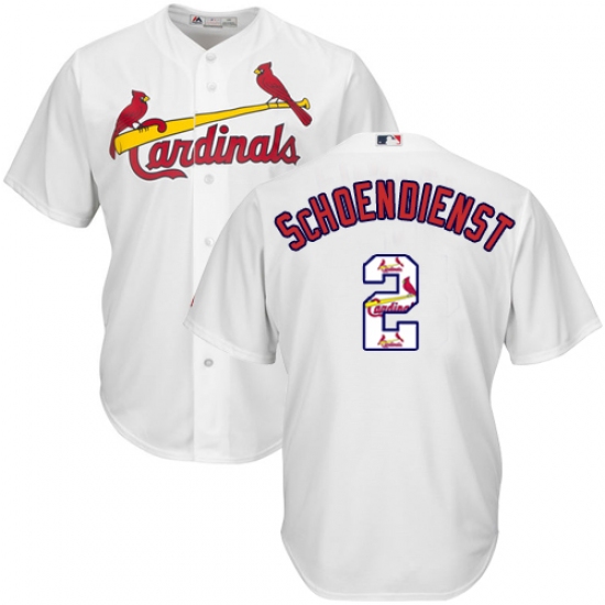 Men's Majestic St. Louis Cardinals #2 Red Schoendienst Authentic White Team Logo Fashion Cool Base MLB Jersey - Ujersey