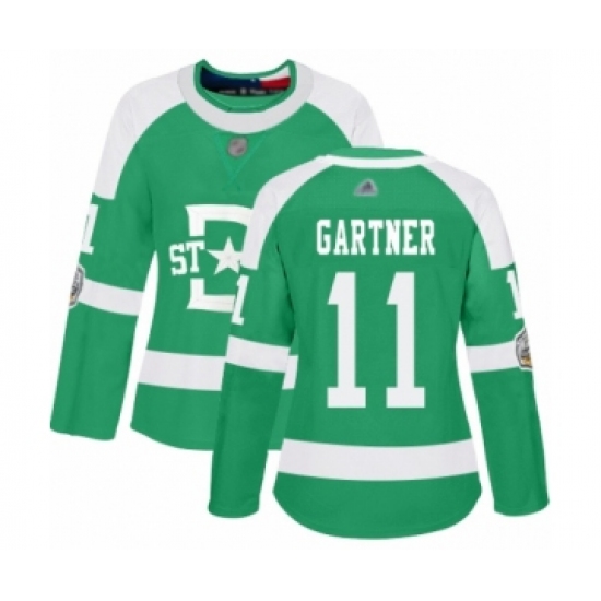 Women's Dallas Stars #11 Mike Gartner Authentic Green 2020 Winter Classic Hockey Jersey - Ujersey