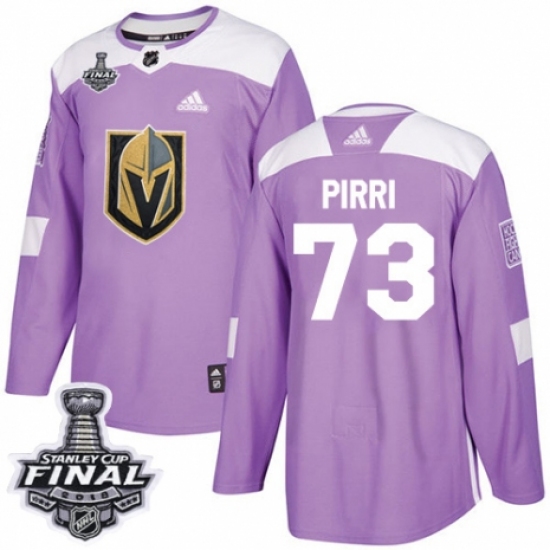 Men's Adidas Vegas Golden Knights #73 Brandon Pirri Authentic Purple Fights Cancer Practice 2018 Stanley Cup Final NHL Jersey - Ujersey
