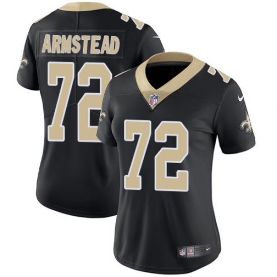 Women's Nike New Orleans Saints #72 Terron Armstead Black Team Color Vapor Untouchable Limited Player NFL Jersey - Ujersey