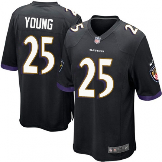 Men's Nike Baltimore Ravens #25 Tavon Young Game Black Alternate NFL Jersey - Ujersey