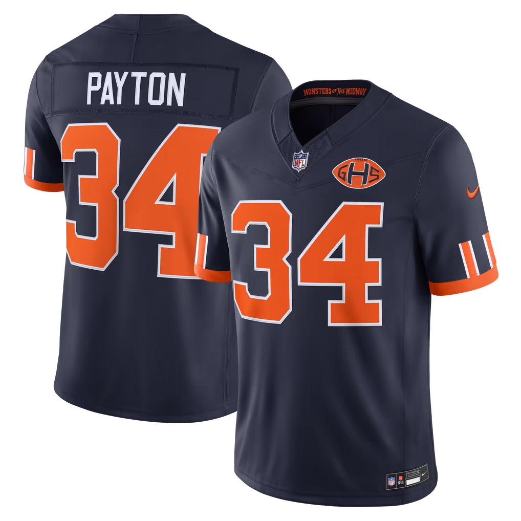 Men's Chicago Bears Walter Payton Nike Navy 2026 Rivalries Collection Stitched Limited Jersey - SUjersey01