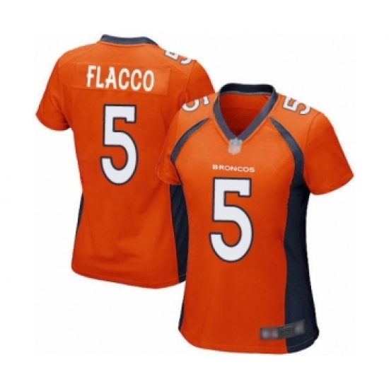 Women's Denver Broncos #5 Joe Flacco Game Orange Team Color Football Jersey - Ujersey