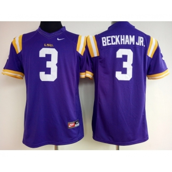 LSU Tigers 3 Odell Beckham Jr Purple College Football Jersey - Ujersey