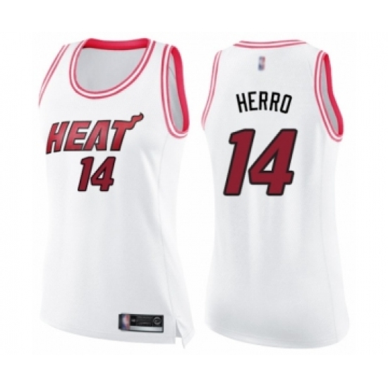 Women's Miami Heat #14 Tyler Herro Swingman White Pink Fashion Basketball Jersey - Ujersey