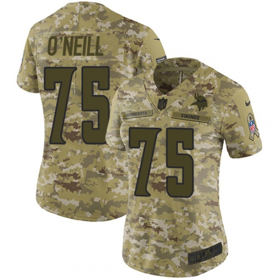 Women's Nike Minnesota Vikings #75 Brian O'Neill Limited Camo 2018 Salute to Service NFL Jersey - Ujersey