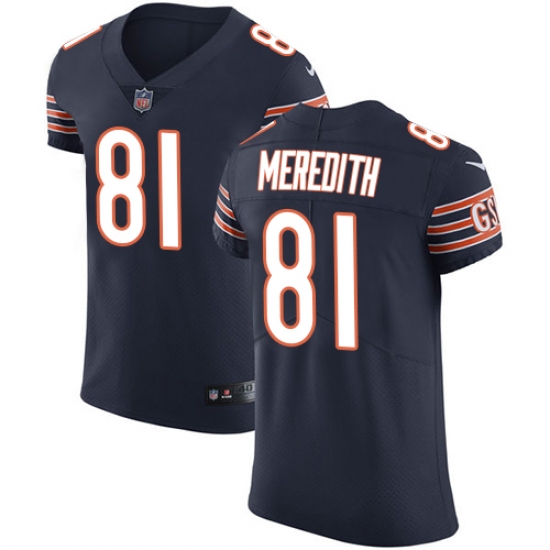 Men's Nike Chicago Bears #81 Cameron Meredith Navy Blue Team Color Vapor Untouchable Elite Player NFL Jersey - Ujersey