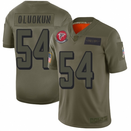 Women's Atlanta Falcons #54 Foye Oluokun Limited Camo 2019 Salute to Service Football Jersey - Ujersey