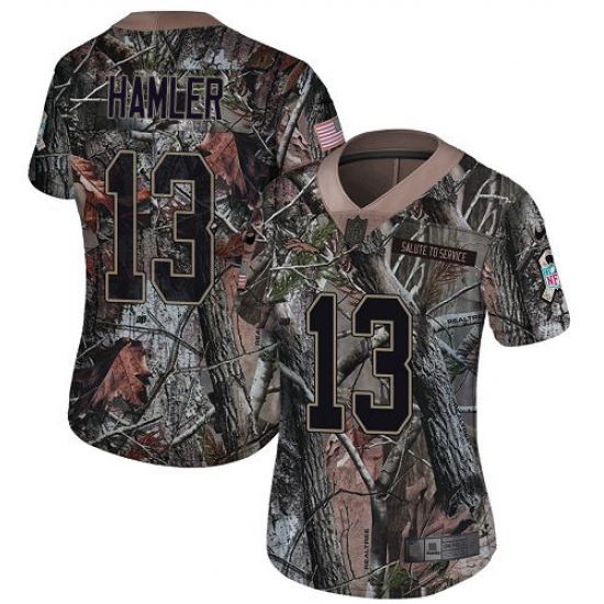 Women's Denver Broncos #13 KJ Hamler Camo Stitched Limited Rush Realtree Jersey - Ujersey