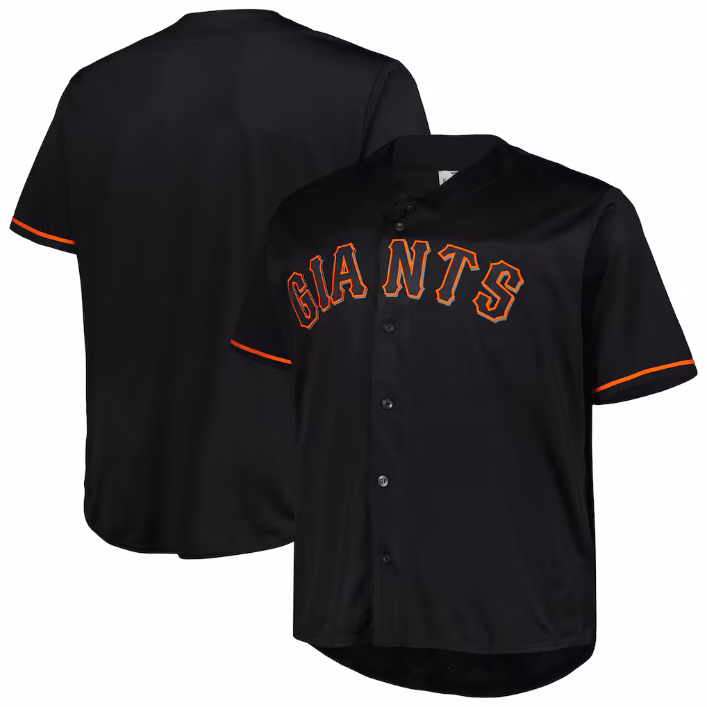 Men's San Francisco Giants Black Big & Tall Pop Fashion Jersey - ujerseystore