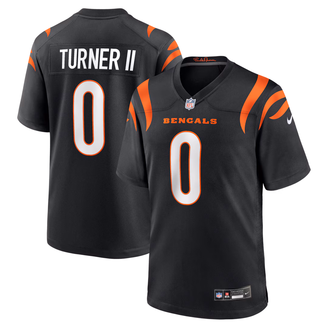 Men's Cincinnati Bengals DJ Turner II Nike Black Team Game Jersey - Ujersey