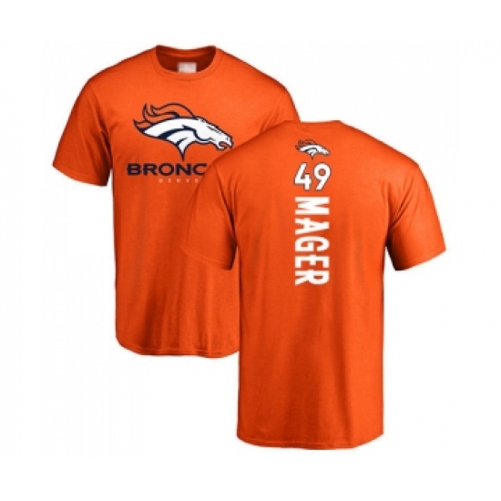 Football Denver Broncos #49 Craig Mager Orange Backer T-Shirt - Ujersey