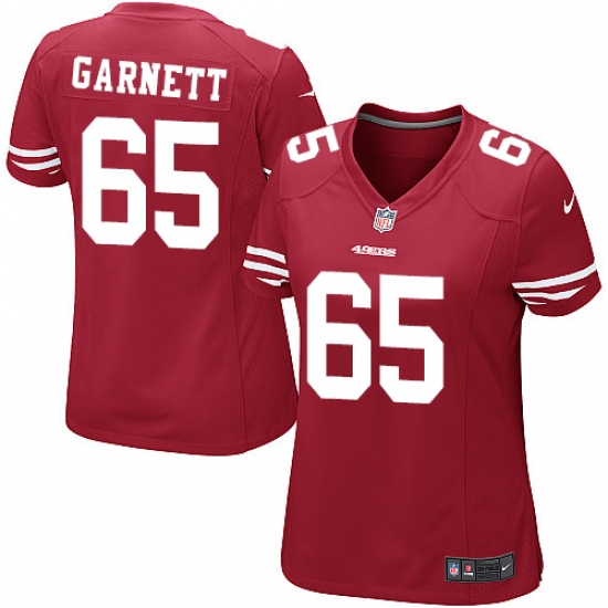 Women's Nike San Francisco 49ers #65 Joshua Garnett Game Red Team Color NFL Jersey - Ujersey