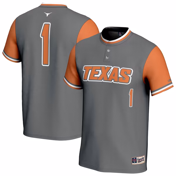 Youth GameDay Greats Gray Texas Longhorns Lightweight Softball Fashion Jersey - SUjersey01