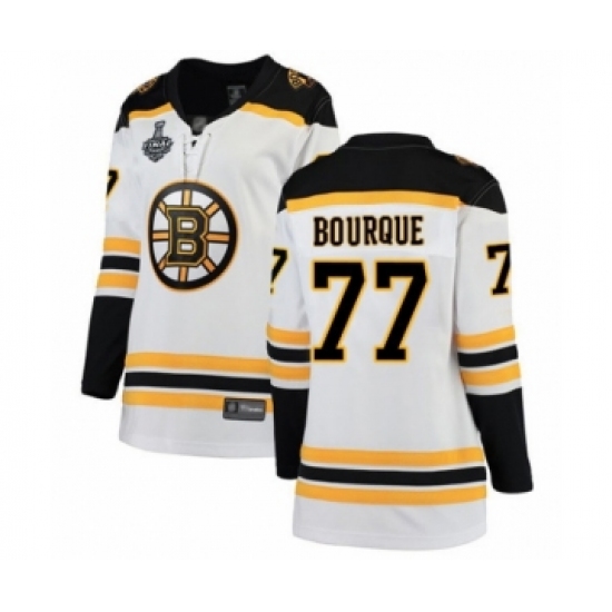 Women's Boston Bruins #77 Ray Bourque Authentic White Away Fanatics Branded Breakaway 2019 Stanley Cup Final Bound Hockey Jersey - Ujersey