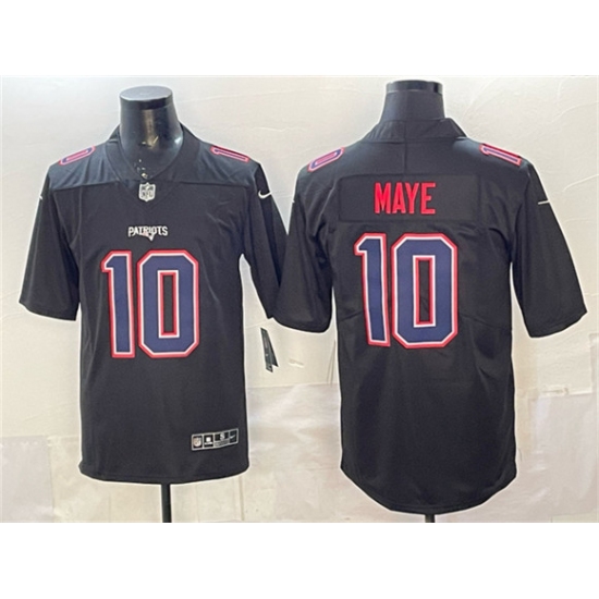 Men's New England Patriots #10 Drake Maye Black Fashion Vapor Untouchable Limited Football Stitched Jersey - Ujersey