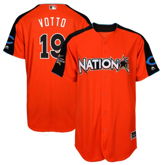 Youth Majestic Cincinnati Reds #19 Joey Votto Authentic Orange National League 2017 MLB All-Star MLB Jersey