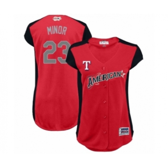 Women's Texas Rangers #23 Mike Minor Authentic Red American League 2019 Baseball All-Star Jersey - Ujersey